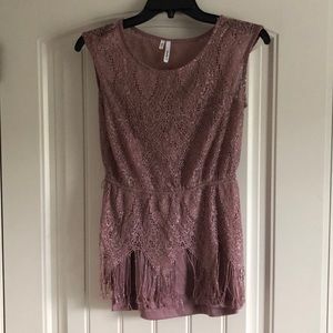 dressy tank top with knit detail